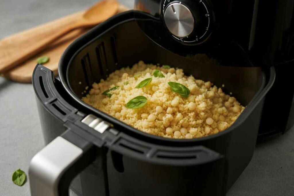 Cous cous in friggitrice ad aria, piatto estivo