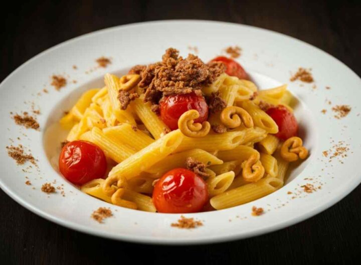 Pasta pomodorini e taralli sbriciolati, ricetta