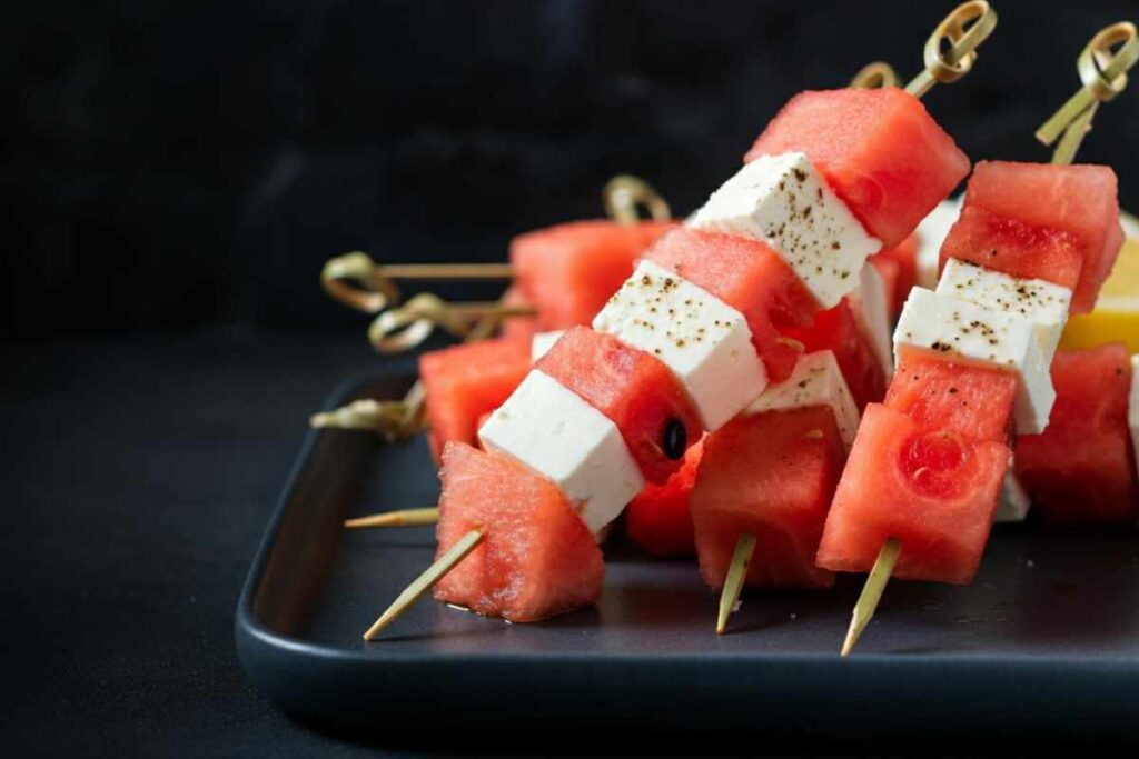 Spiedini di anguria e feta